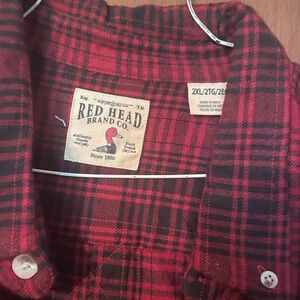 RedHead Men's Red Plaid Casual Button Down Shirt